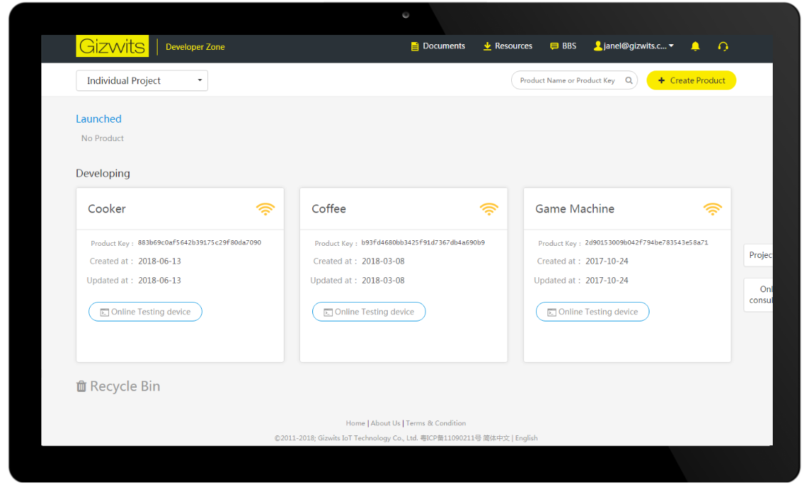 Create a product and define Data Points