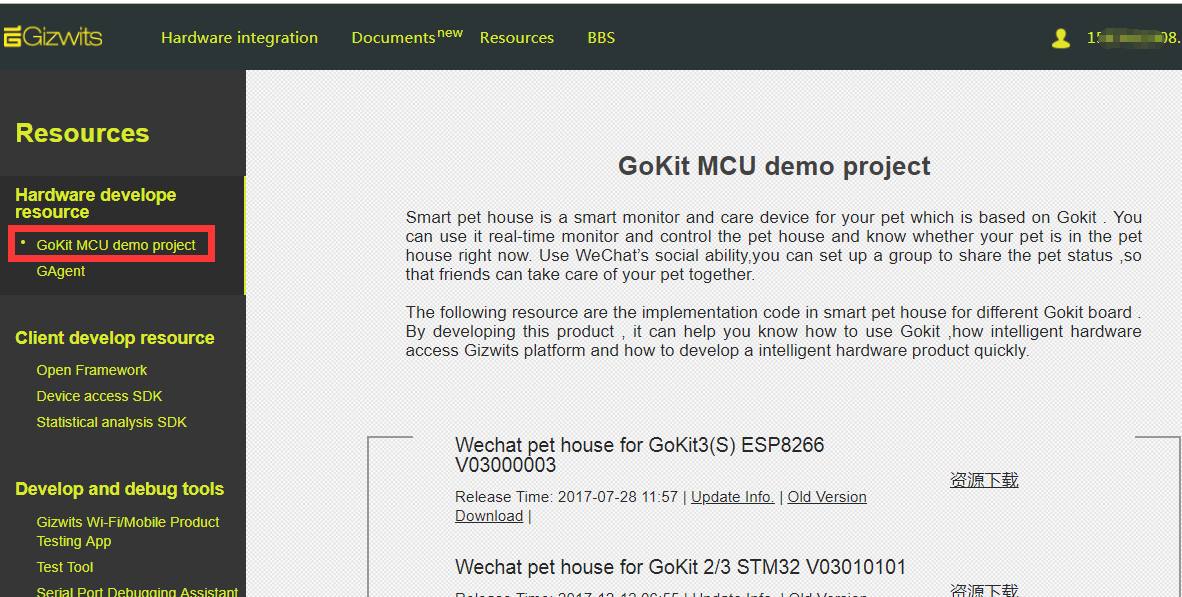 Gizwits Cloud access for for ESP8266-SoC scheme
