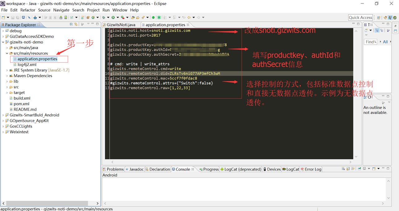 Update settings in the source code